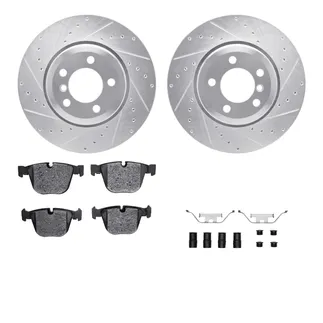 R1 Concepts WGYH1-31074 eLINE Rotor - Drilled & Slotted - Silver W/ Semi-Met Pads